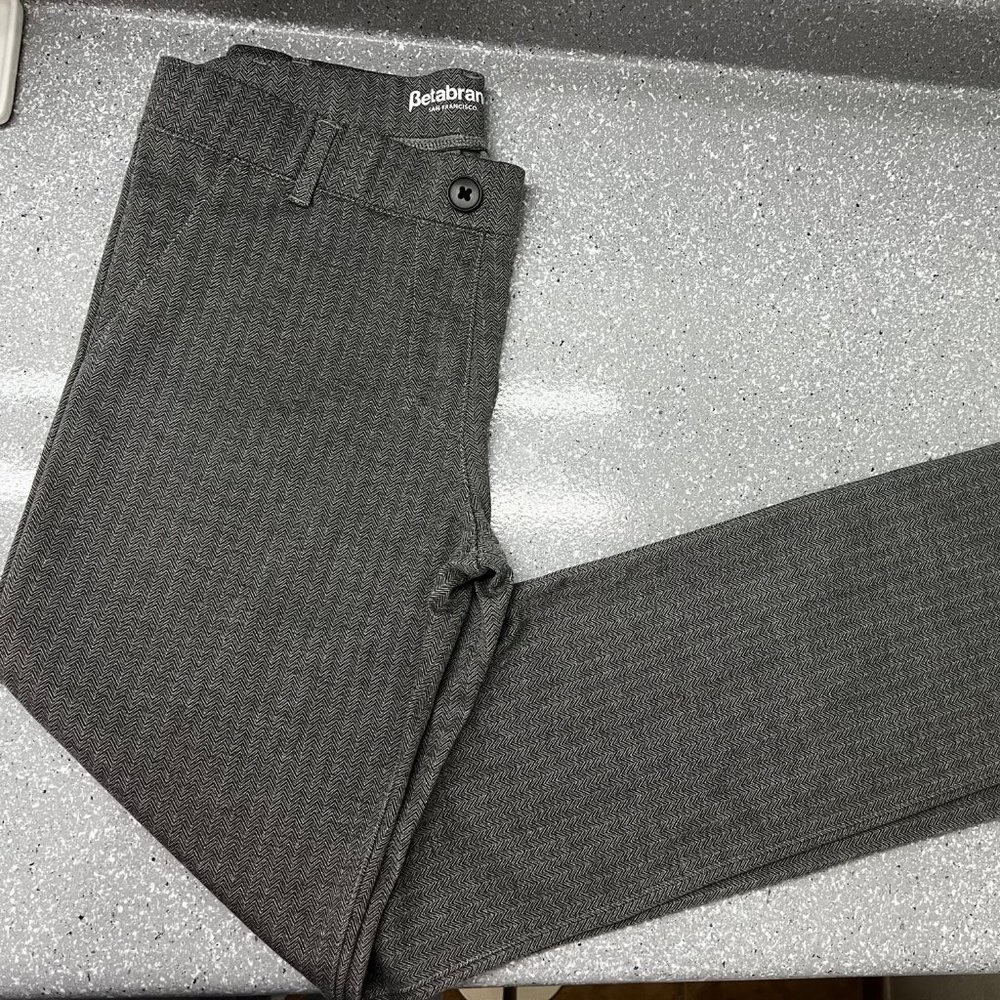 Betabrand Pants Black & White Straight Leg Classic Dress Pant Yoga Pants